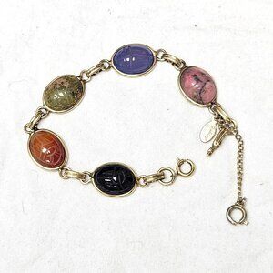 Vintage Natural Stone and Gold Bracelet